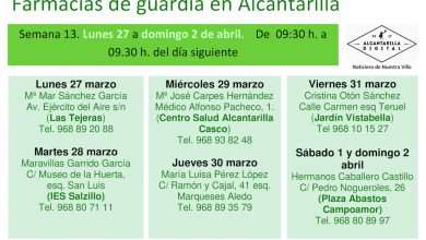 Photo of Farmacias de guardia en Alcantarilla del lunes 27 al domingo 2 de abril