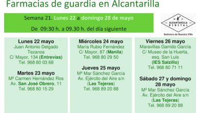 Photo of Farmacias de guardia en Alcantarilla del lunes 22 al domingo 28 de mayo