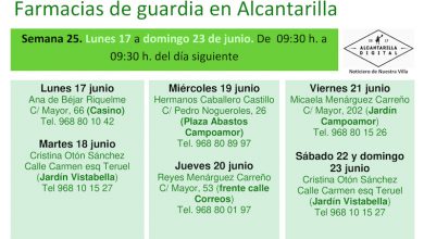 Photo of Farmacias de guardia en Alcantarilla del lunes 17 al domingo 23 de junio