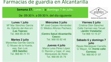 Photo of Farmacias de guardia en Alcantarilla del lunes 1 al domingo 7 de julio