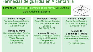 Photo of Farmacias de guardia en Alcantarilla del lunes 12 al domingo 18 de mayo